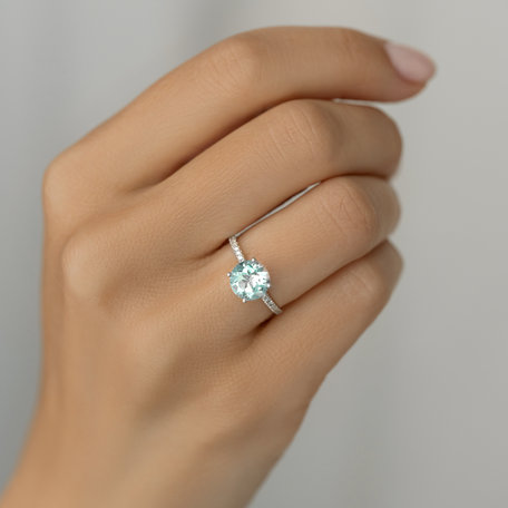 Prsten s diamanty a rhodolitem Zorabelle