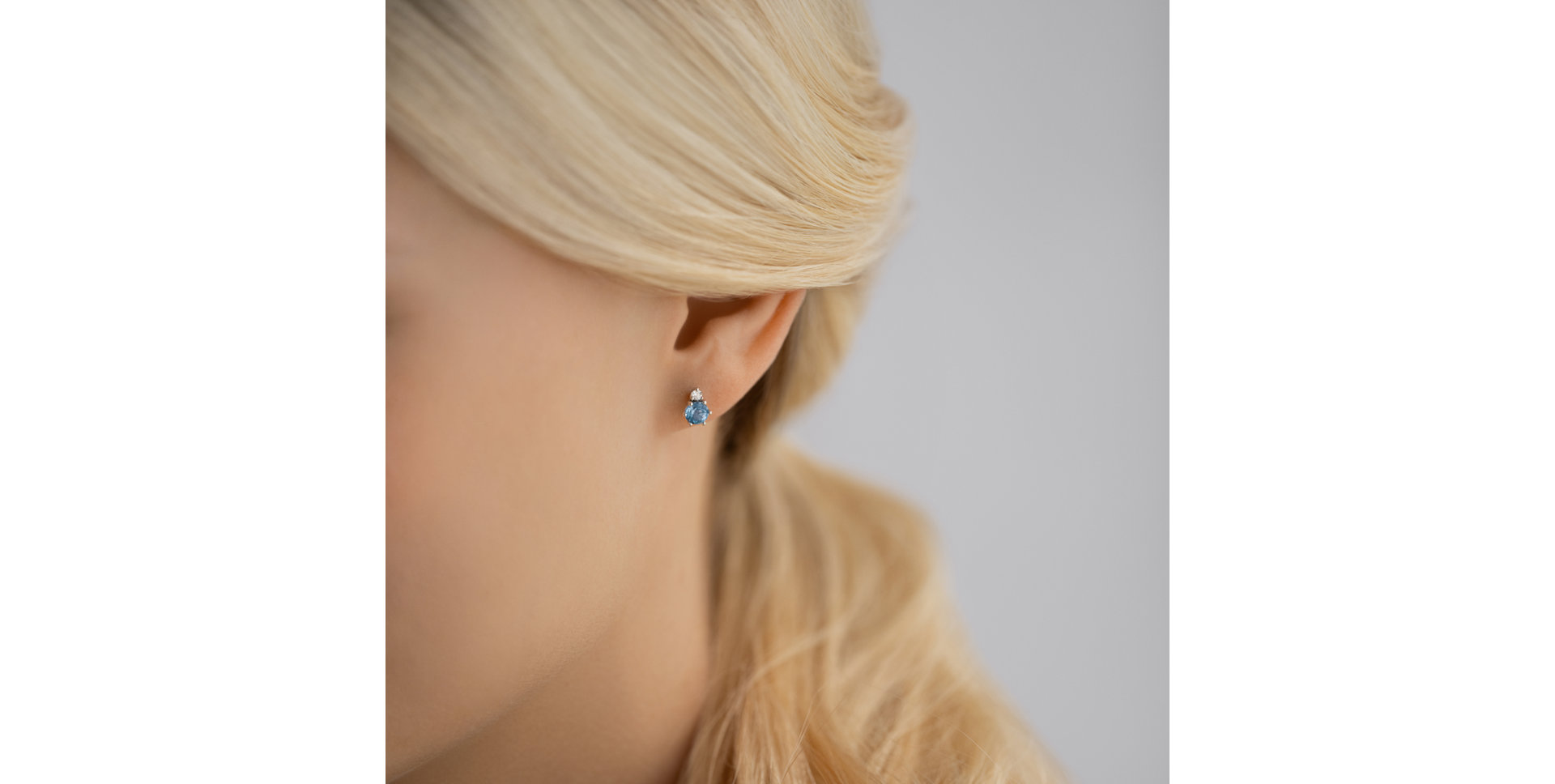 Náušnice s diamantem a ametystem Midnight Serenity