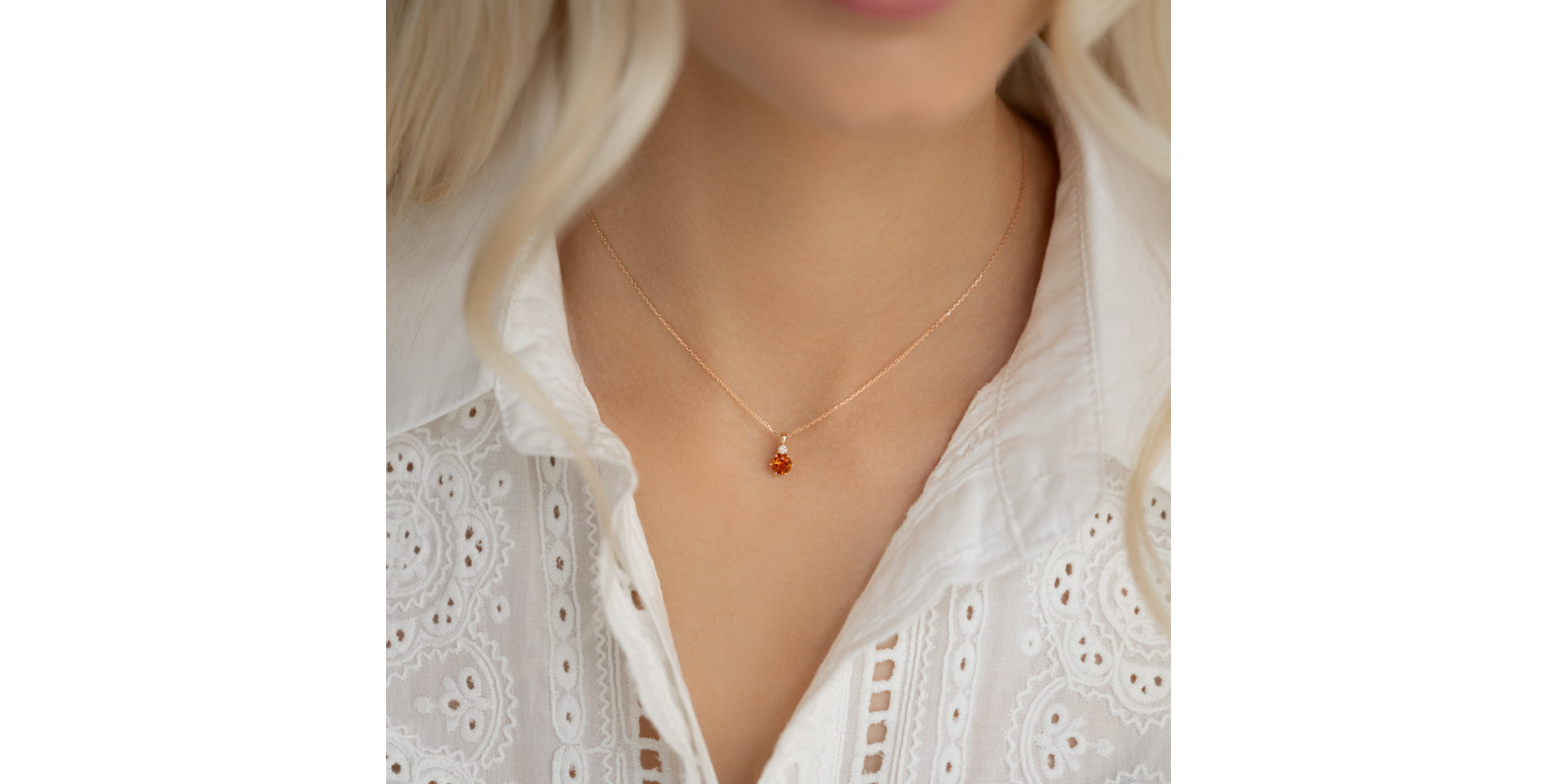 Náhrdelník s diamantem a ametystem Midnight Serenity