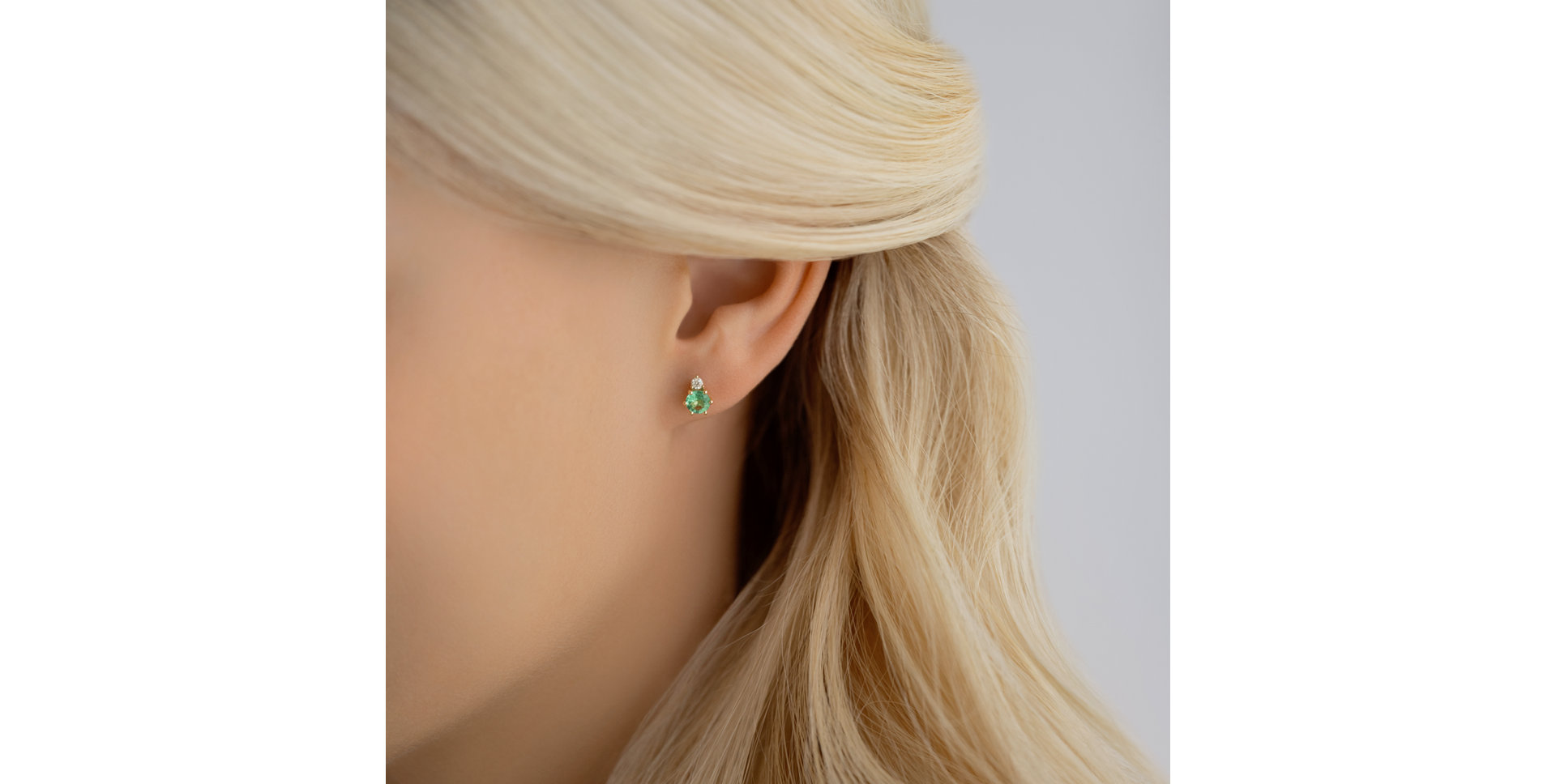 Náušnice s diamantem a rhodolitem Midnight Serenity