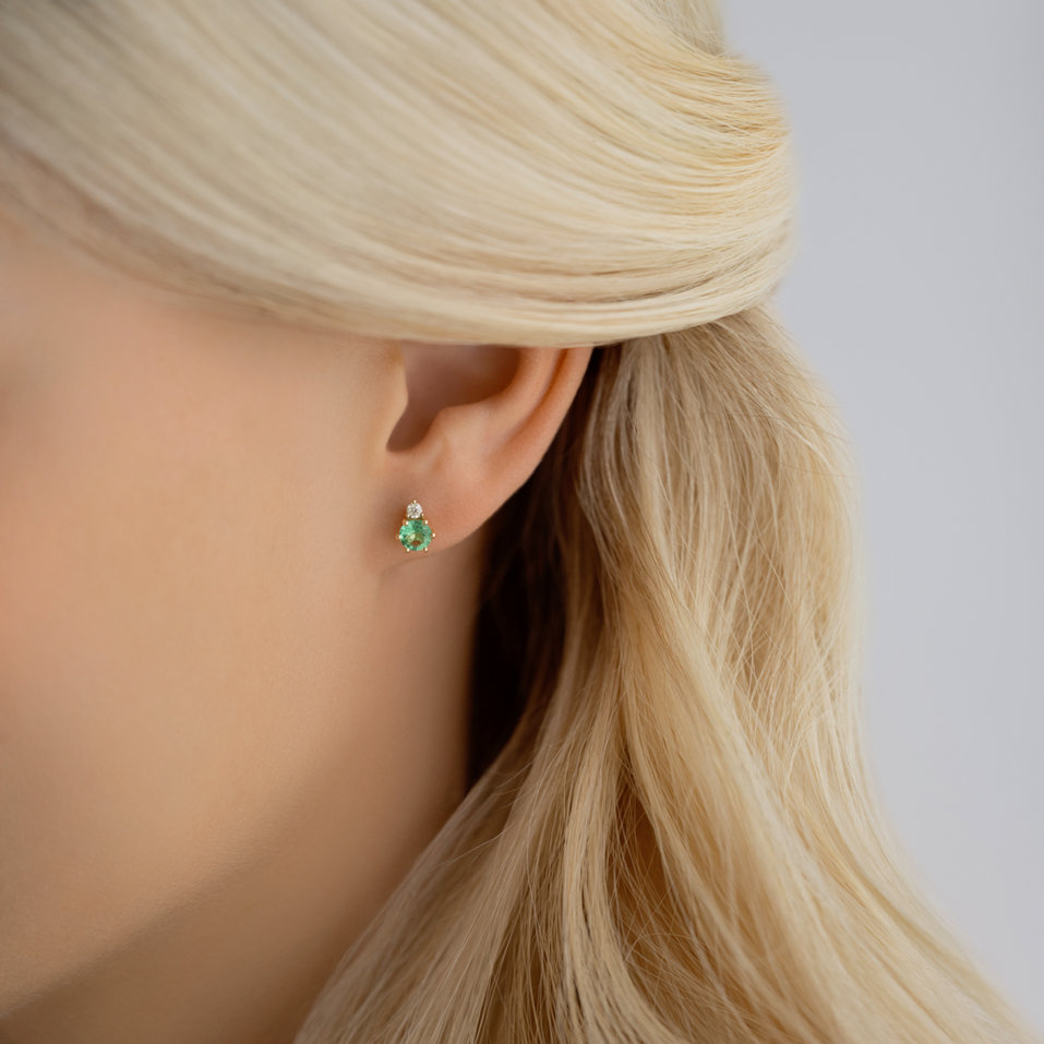 Náušnice s diamantem a rhodolitem Midnight Serenity