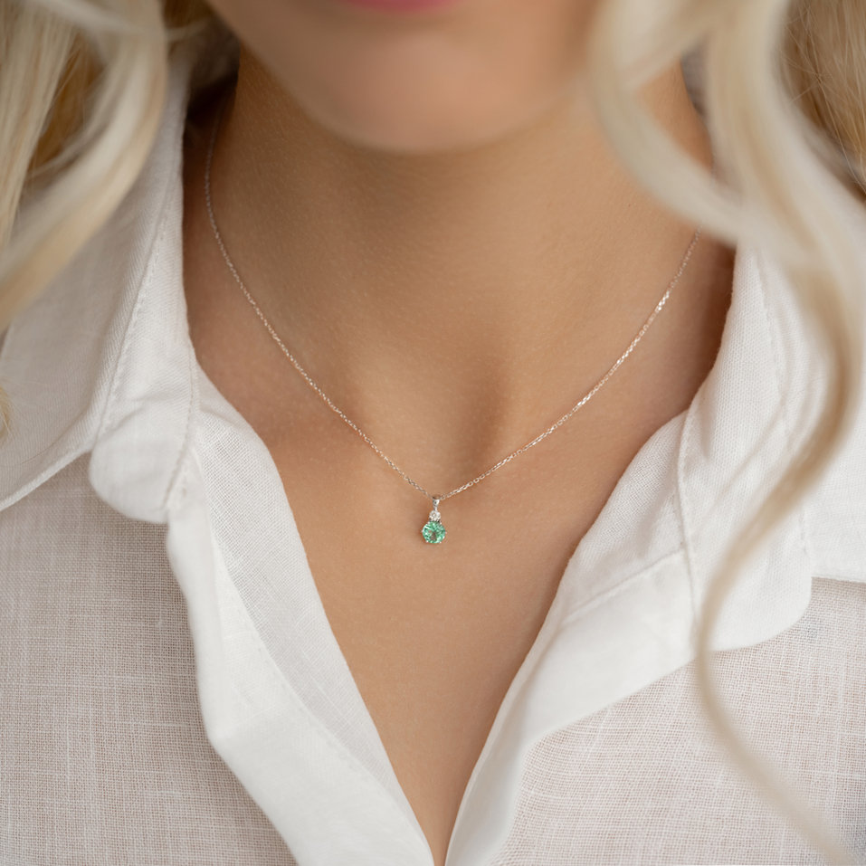 Náhrdelník s diamantem a ametystem Midnight Serenity