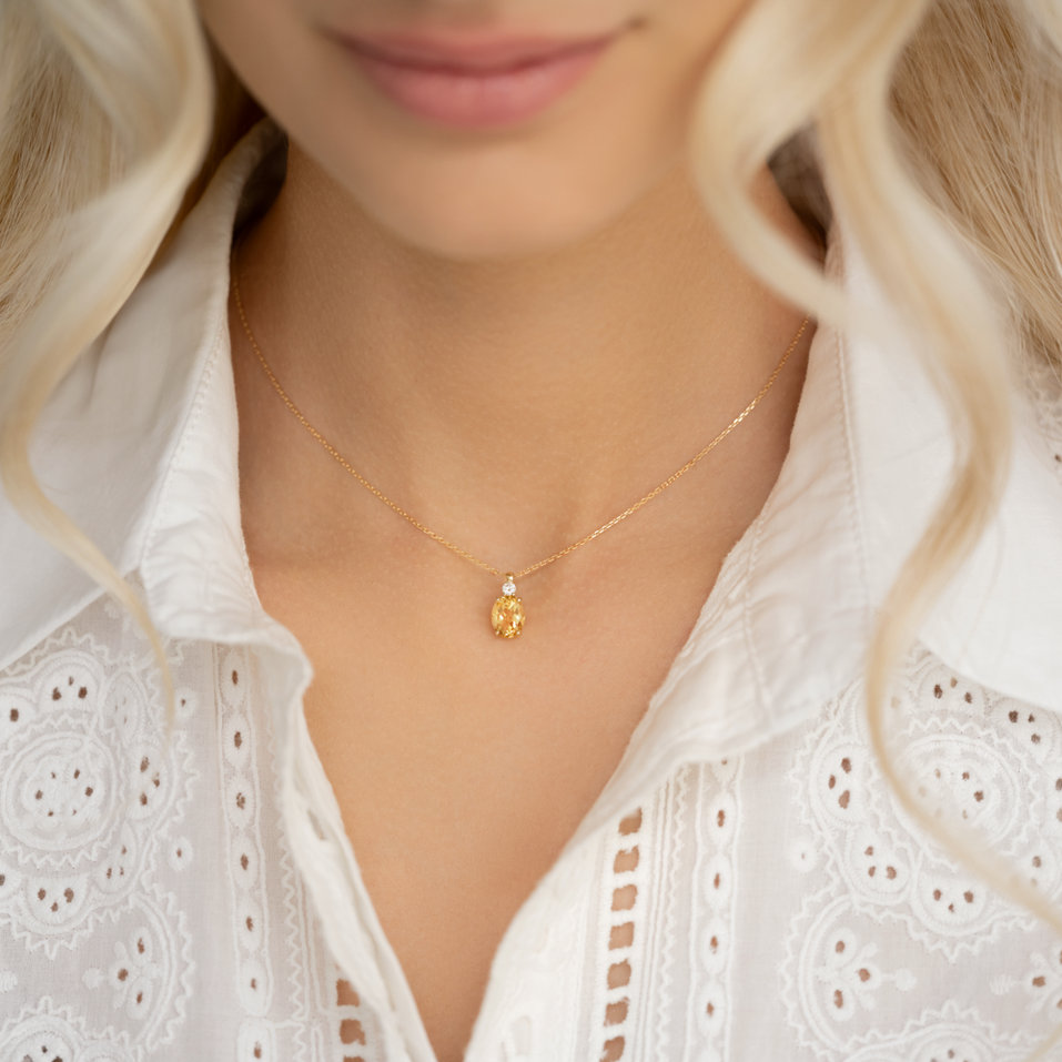 Náhrdelník s diamantem a topazem Asuan