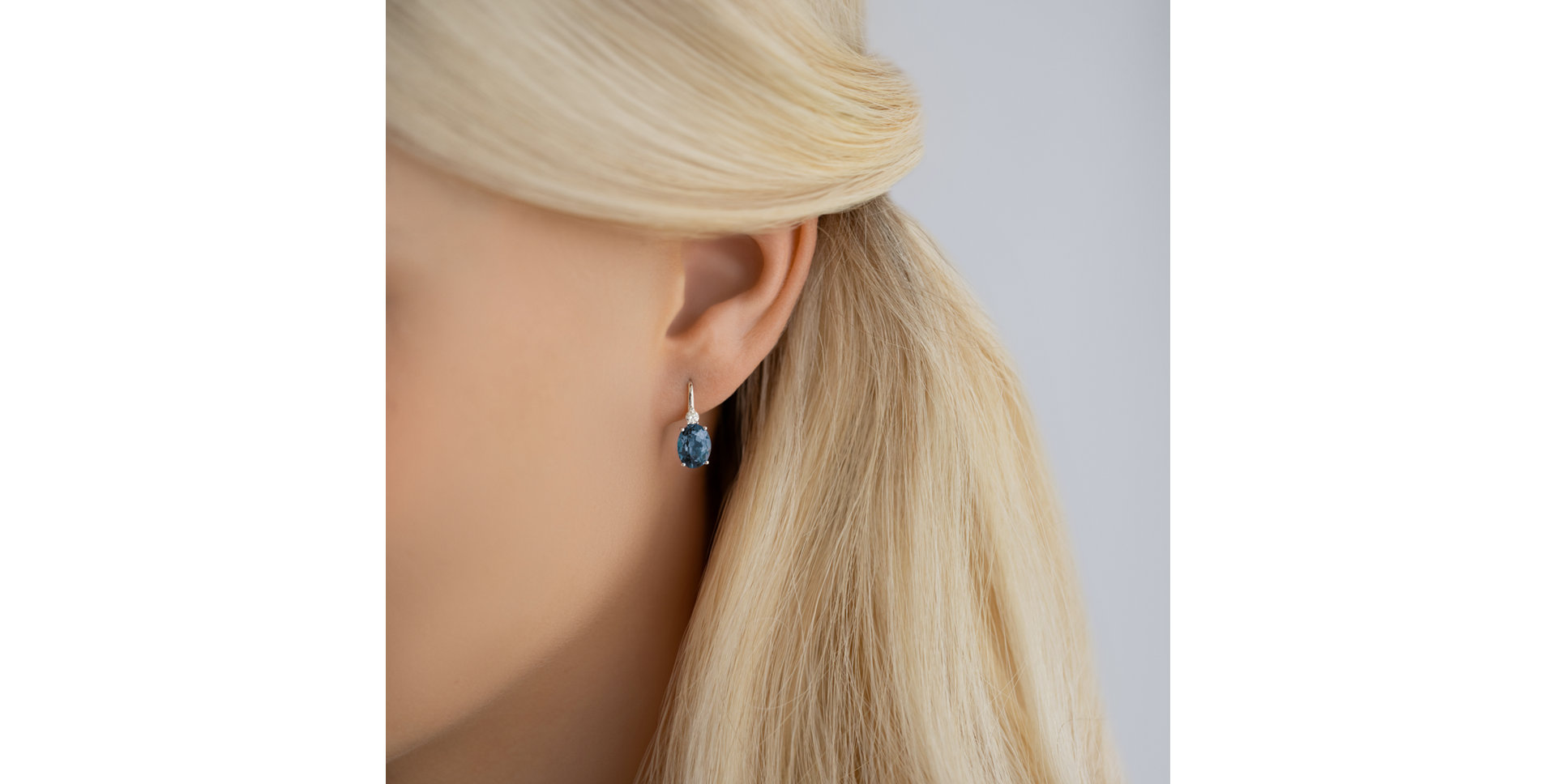 Náušnice s diamantem a topazem Asuan