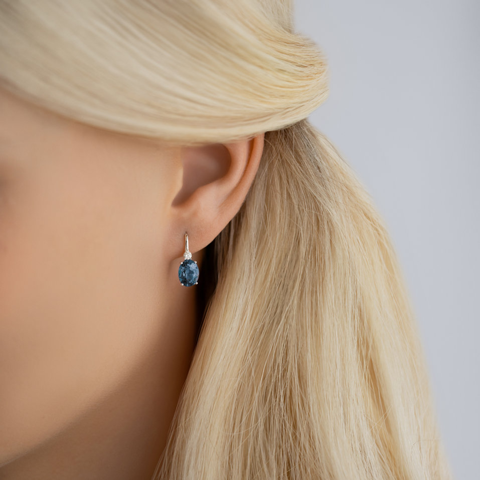 Náušnice s diamantem a topazem Asuan