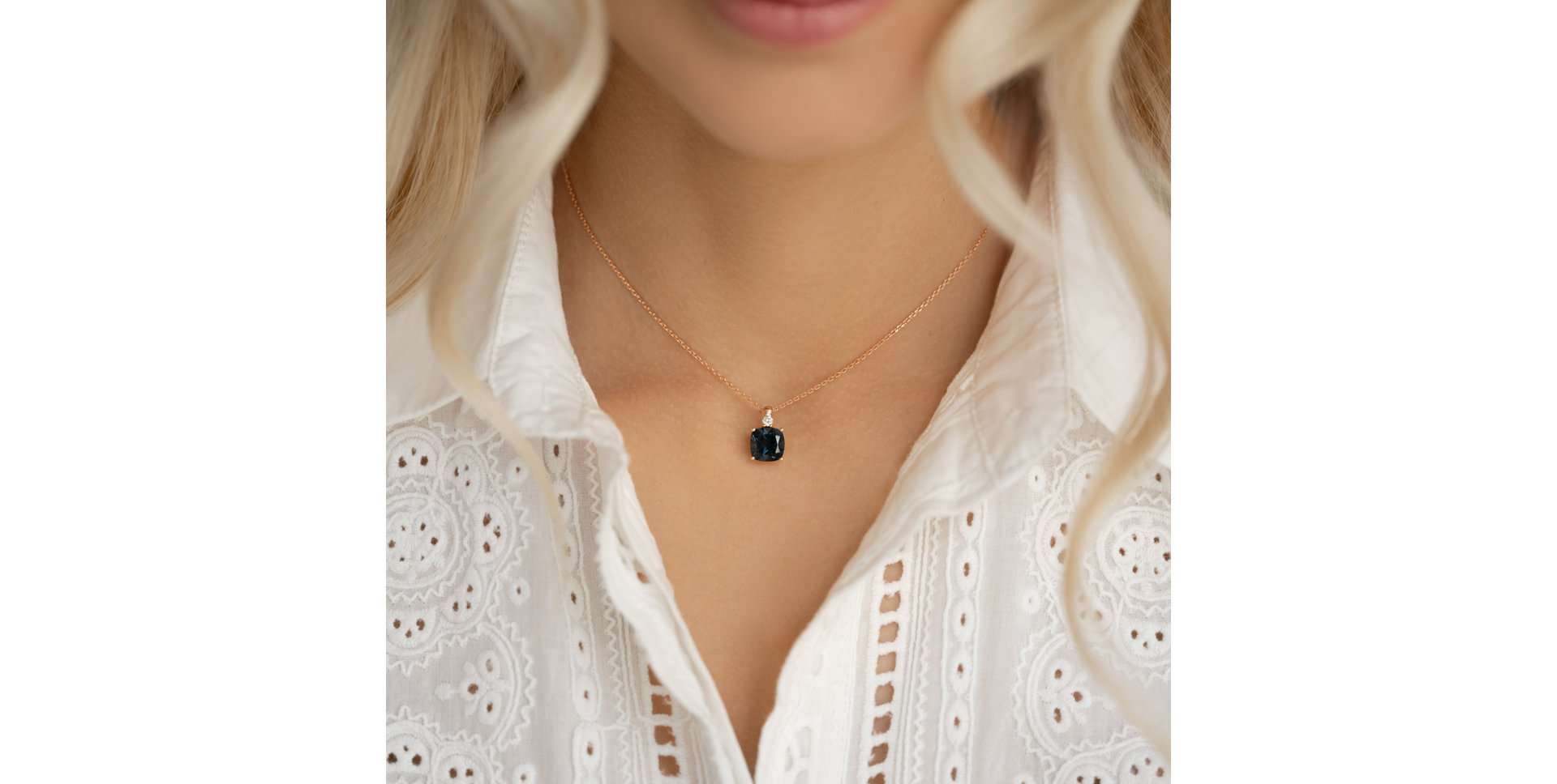 Náhrdelník s diamantem a tanzanitem The Countess