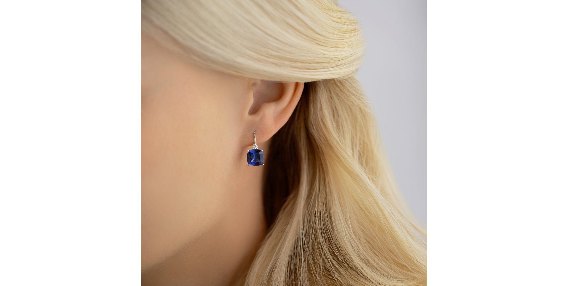 Náušnice s diamantem a ametystem The Countess