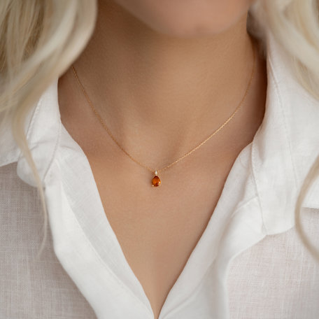 Náhrdelník s diamanty a topazem Teardrop
