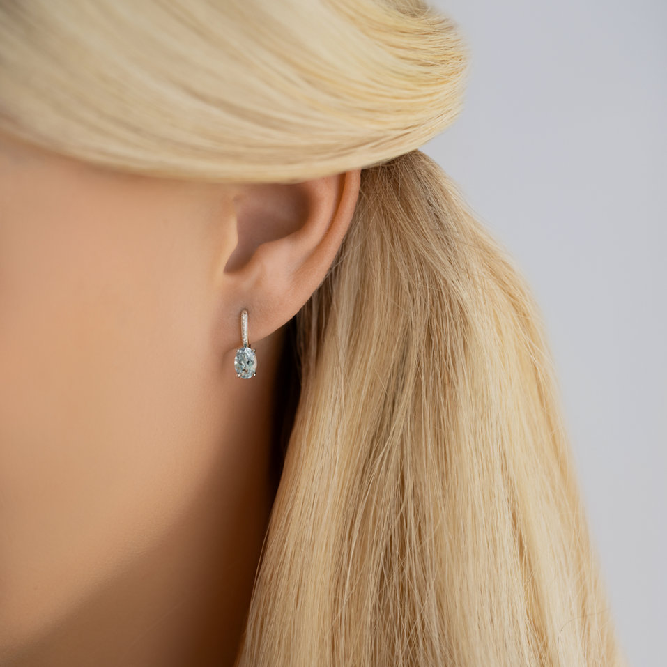 Náušnice s diamanty a ametystem Lauriene