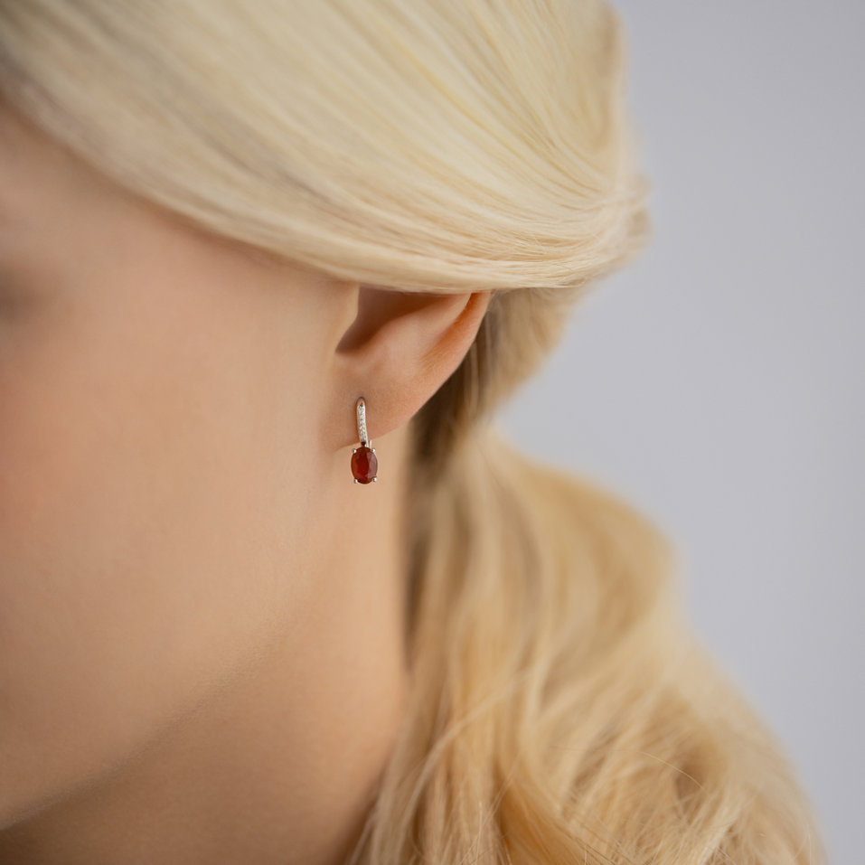 Náušnice s diamanty a ametystem Lauriene