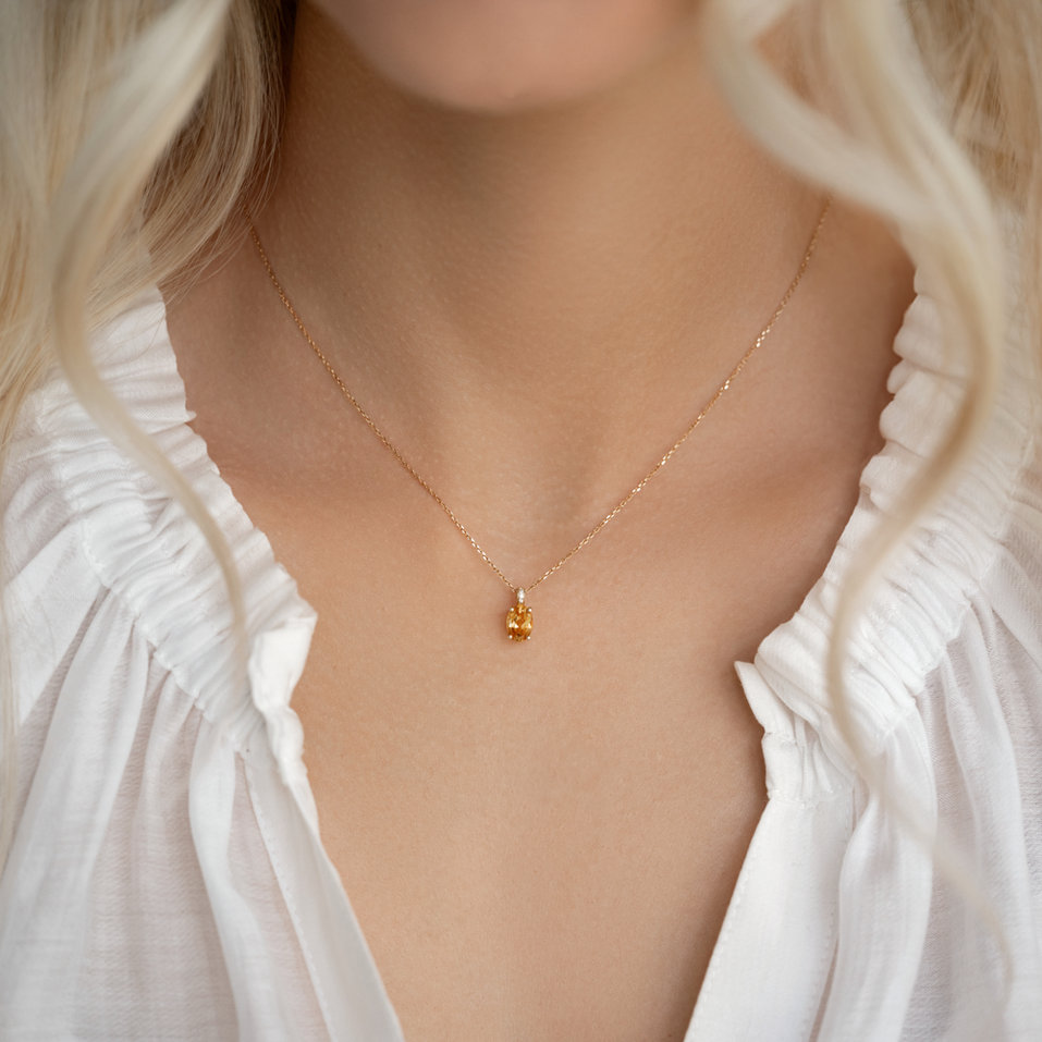 Náhrdelník s diamanty a ametystem Lauriene