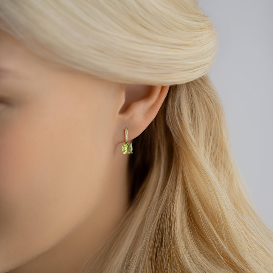 Náušnice s diamanty a topazem Calypso