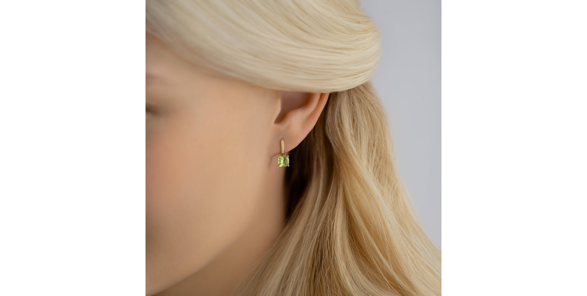 Náušnice s diamanty a rhodolitem Calypso