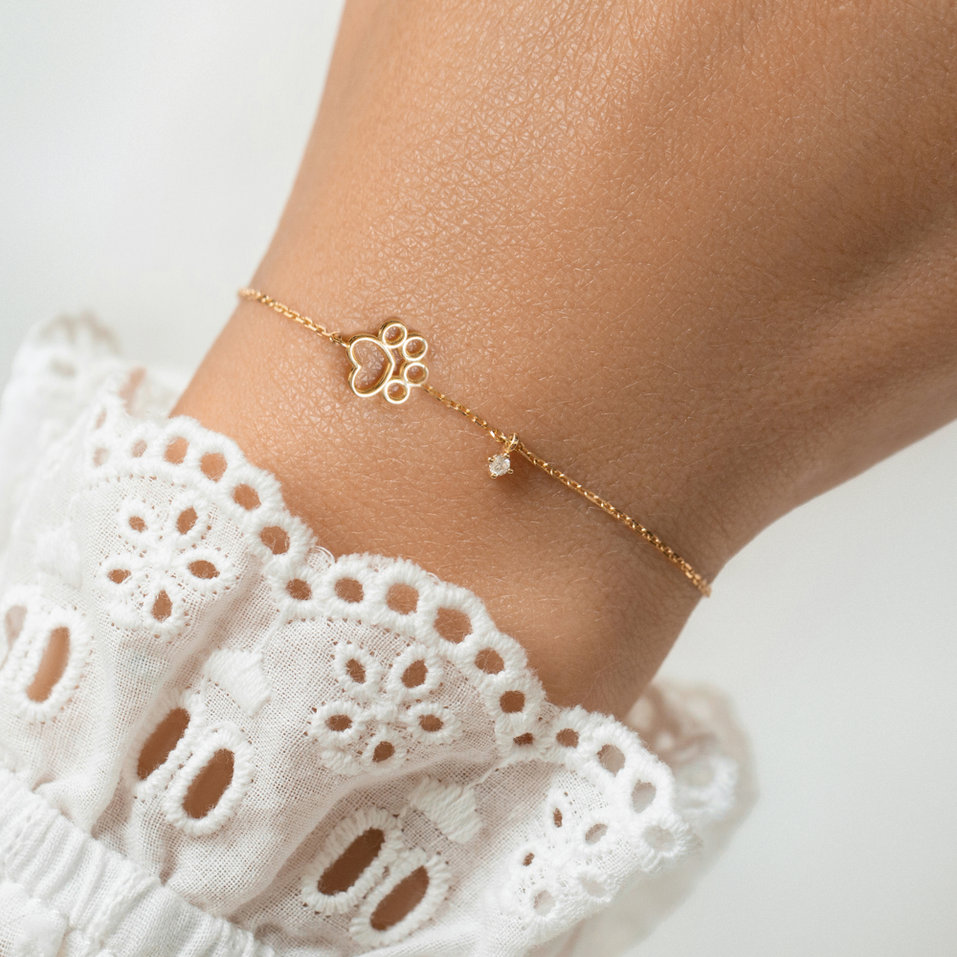 Náramek s diamantem Lovely Paw