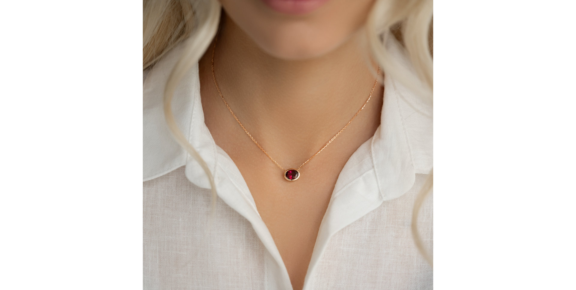 Náhrdelník s rhodolitem Satin Mirror