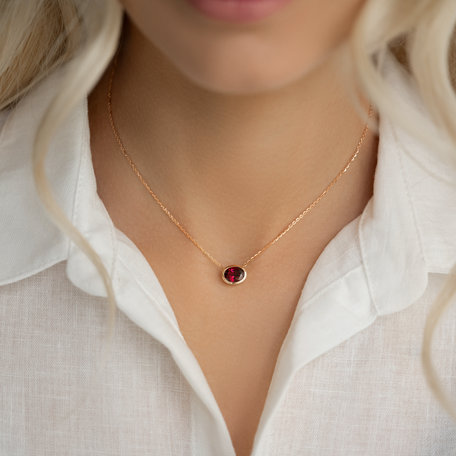 Náhrdelník s rhodolitem Satin Mirror