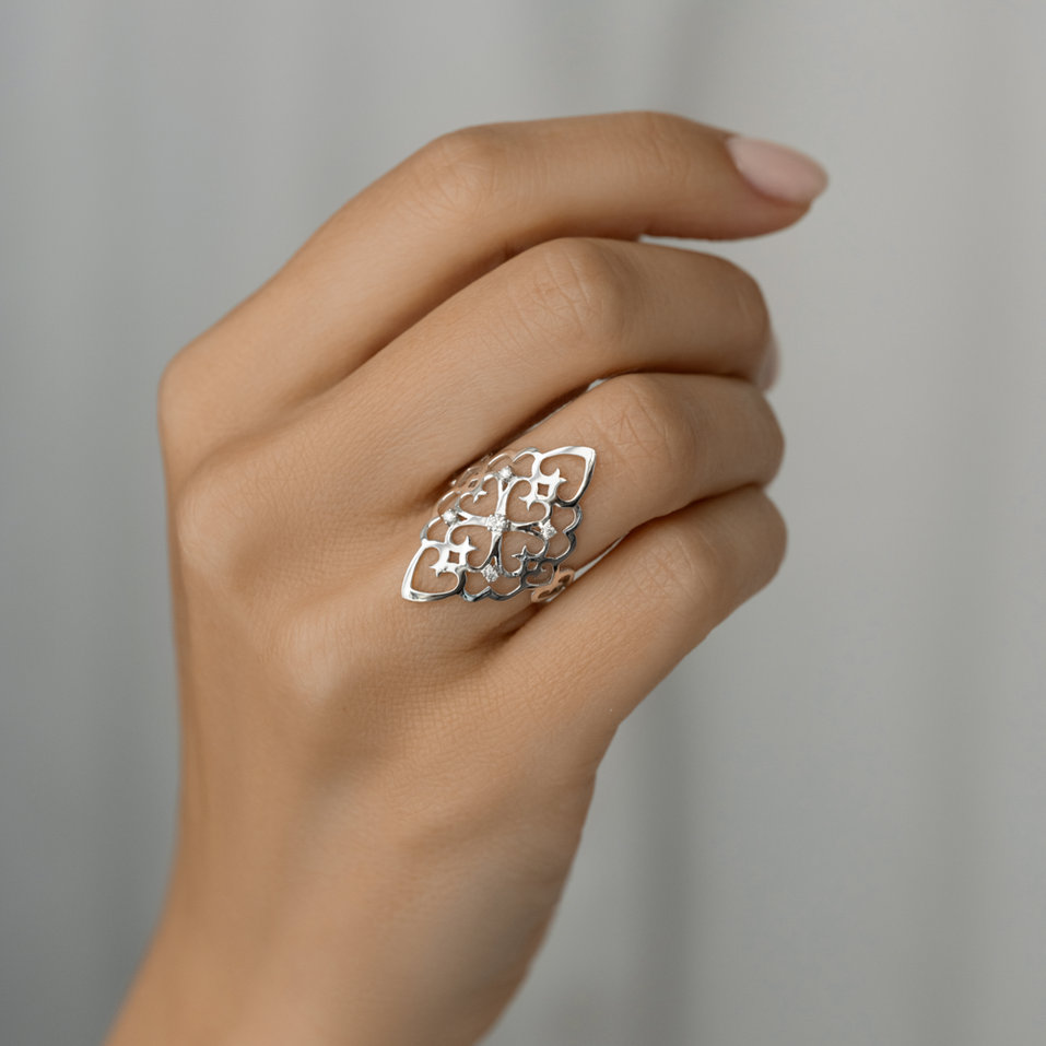 Prsten s diamanty Folk Treasure