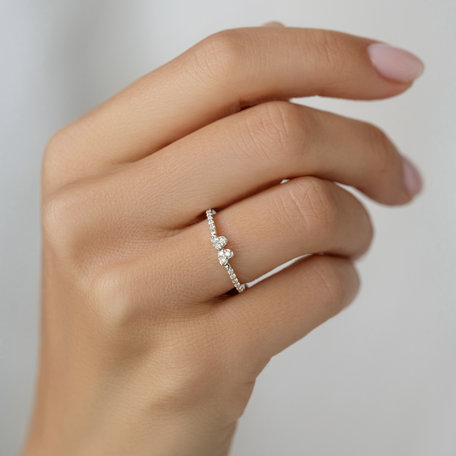 Prsten s diamanty Double Hearts