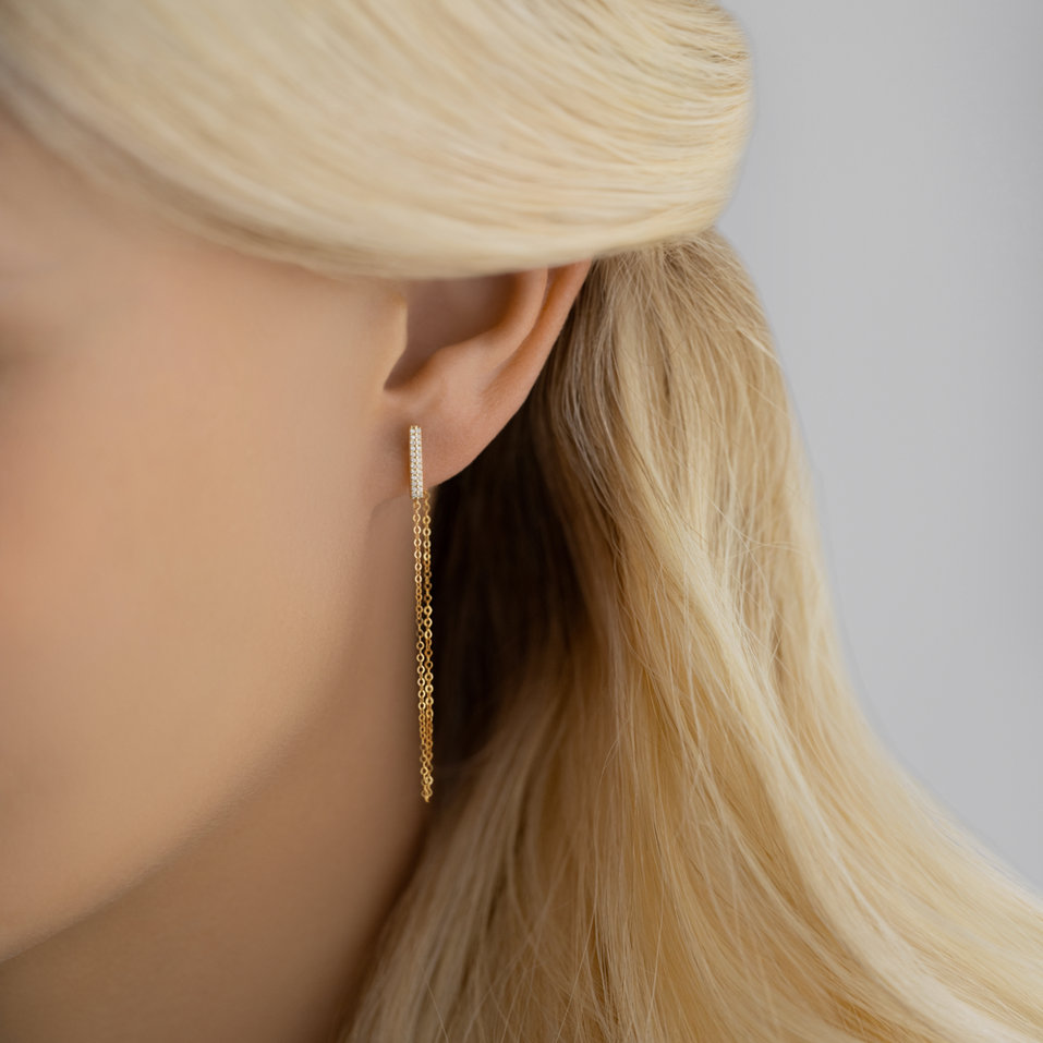 Náušnice s diamanty Falling Rain