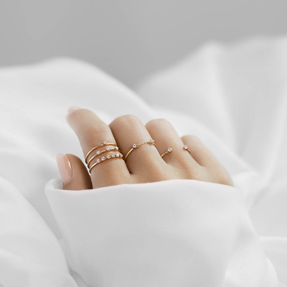 Prsten s diamanty Rhythmic