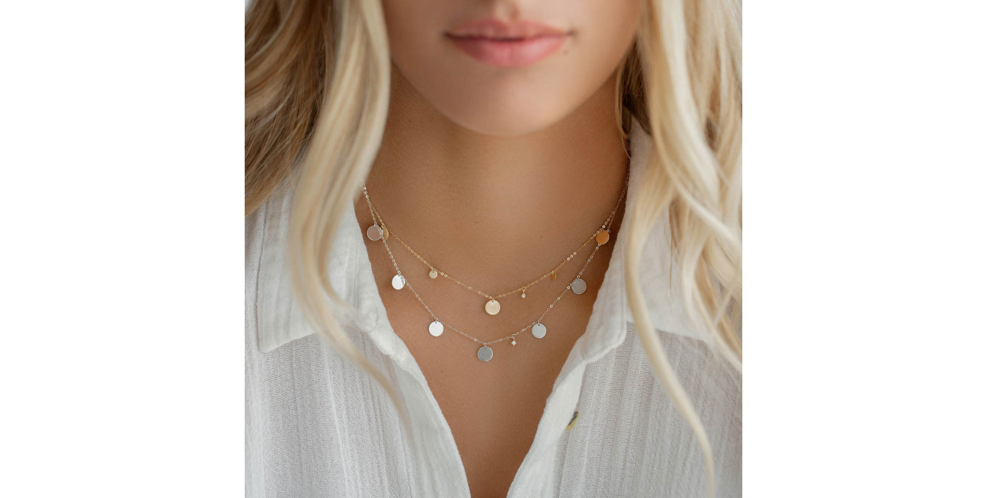 Náhrdelník s diamantem Circles of Hearth