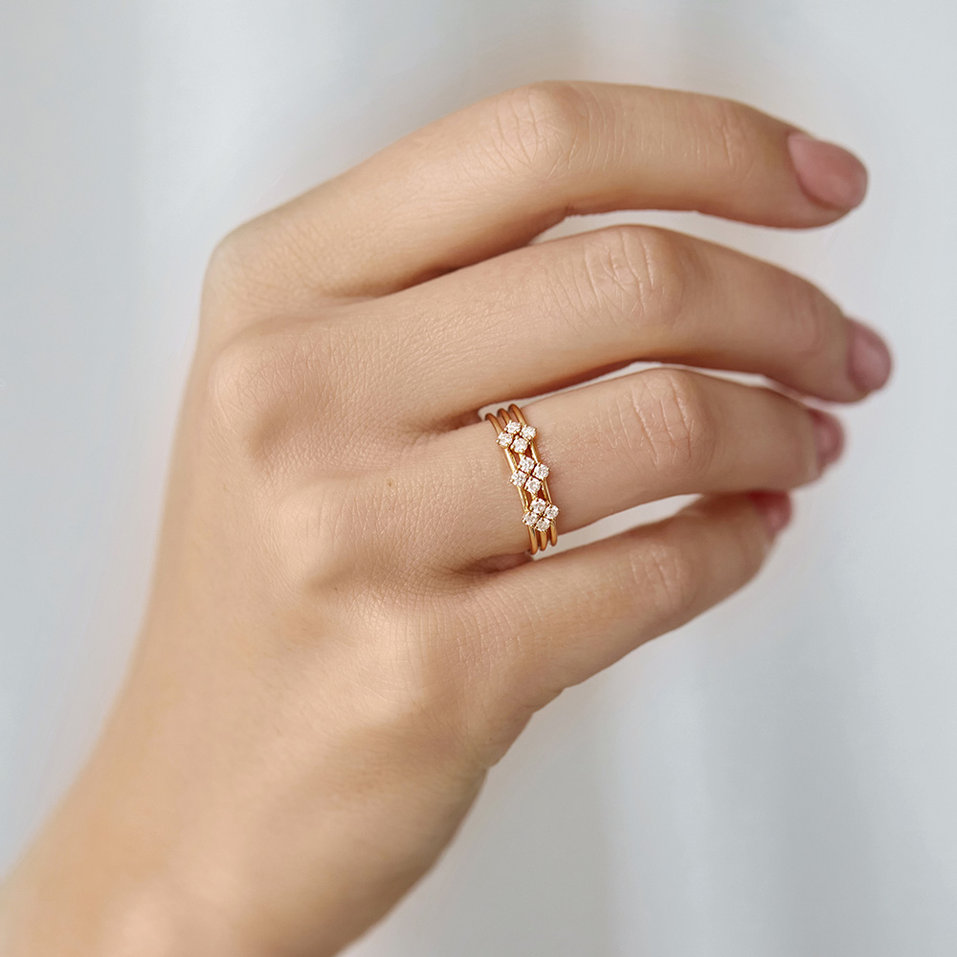 Prsten s diamanty Rhythmic