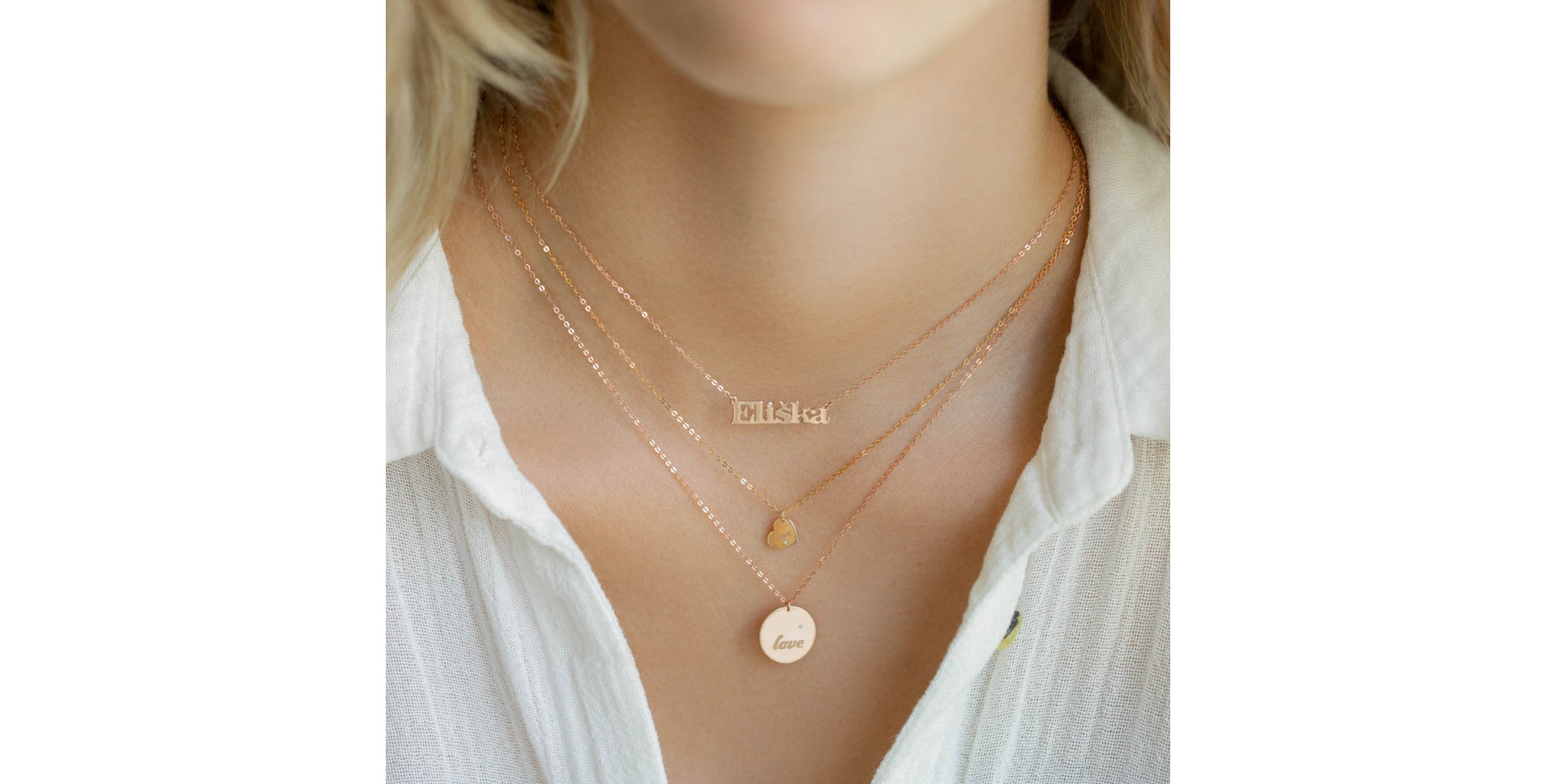 Náhrdelník s diamantem Classic name