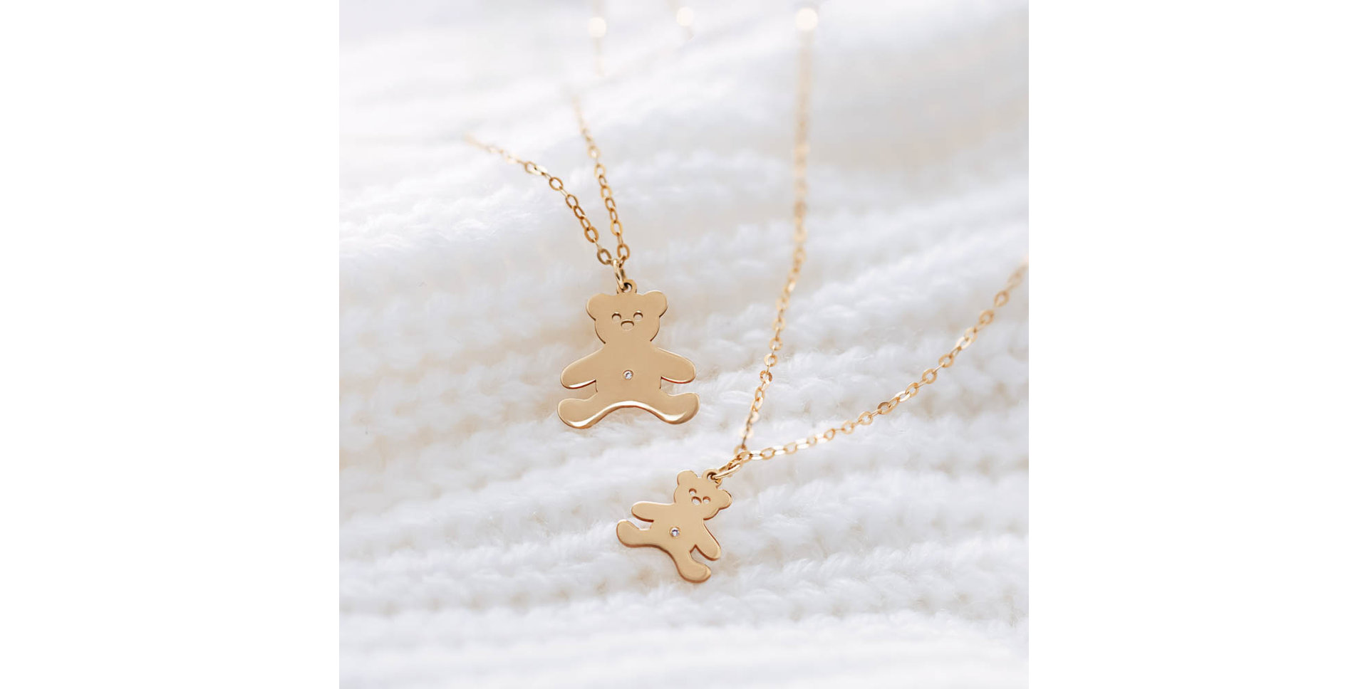 Náhrdelník s diamantem Teddy Bear