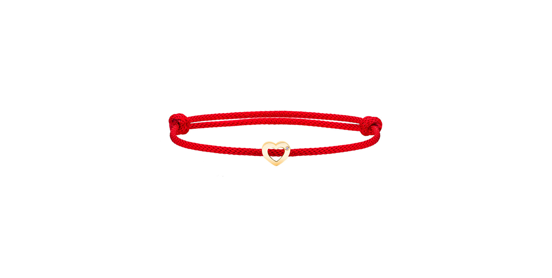 Diamantový náramek se šňůrkou Bold Heart