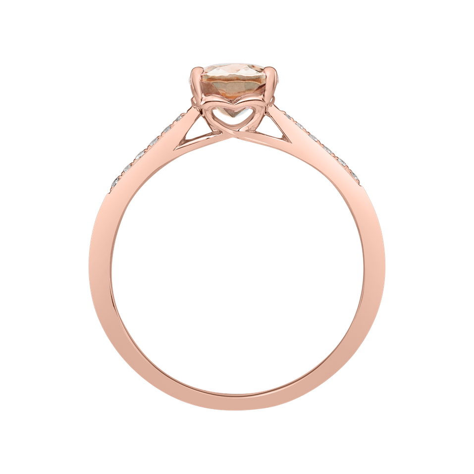 Prsten s diamanty a morganitem Bonbon