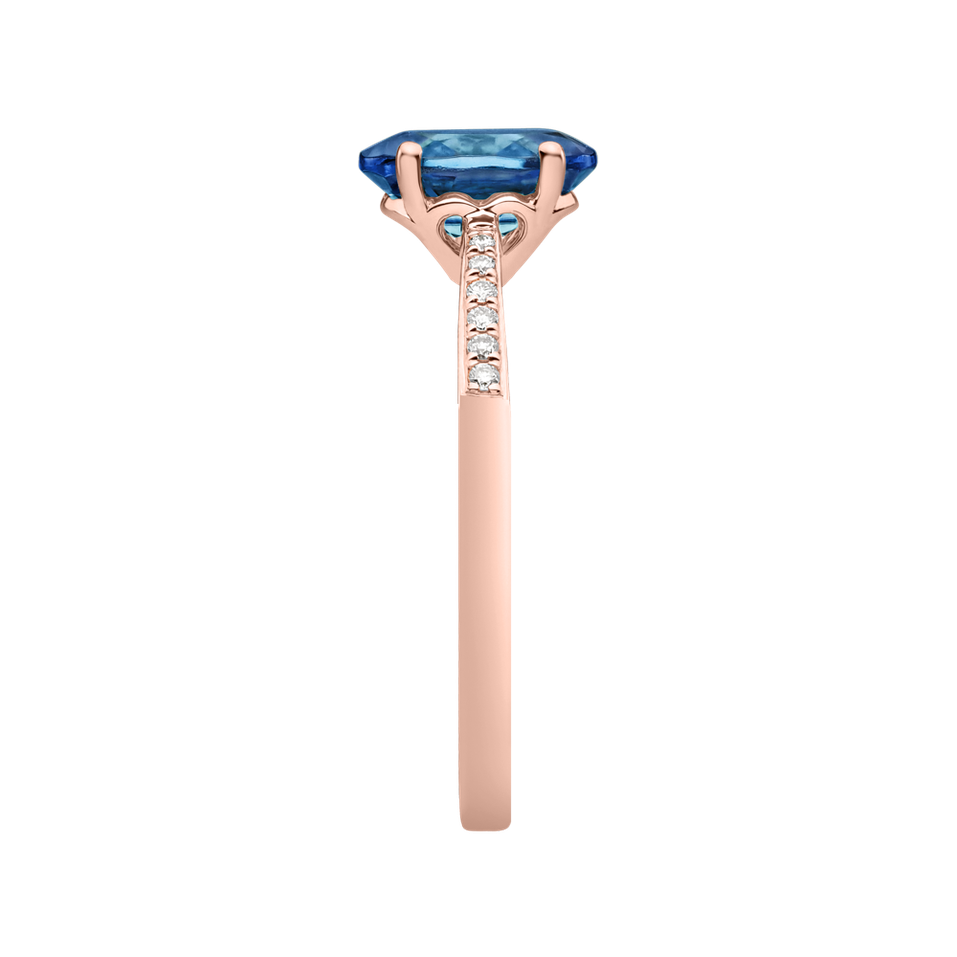 Prsten s diamanty a topazem london Bonbon