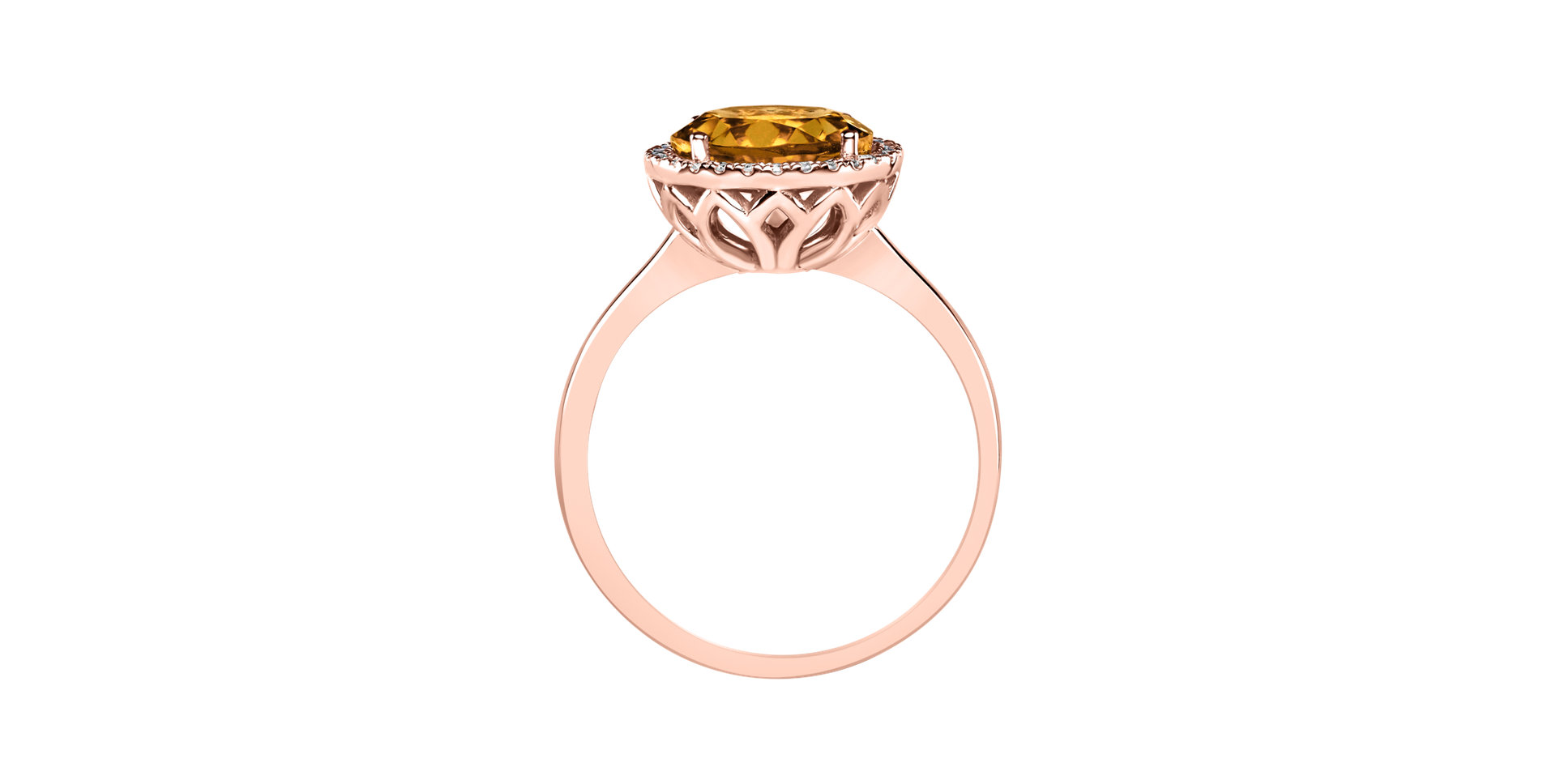 Prsten s diamanty a citrínem Bonbon