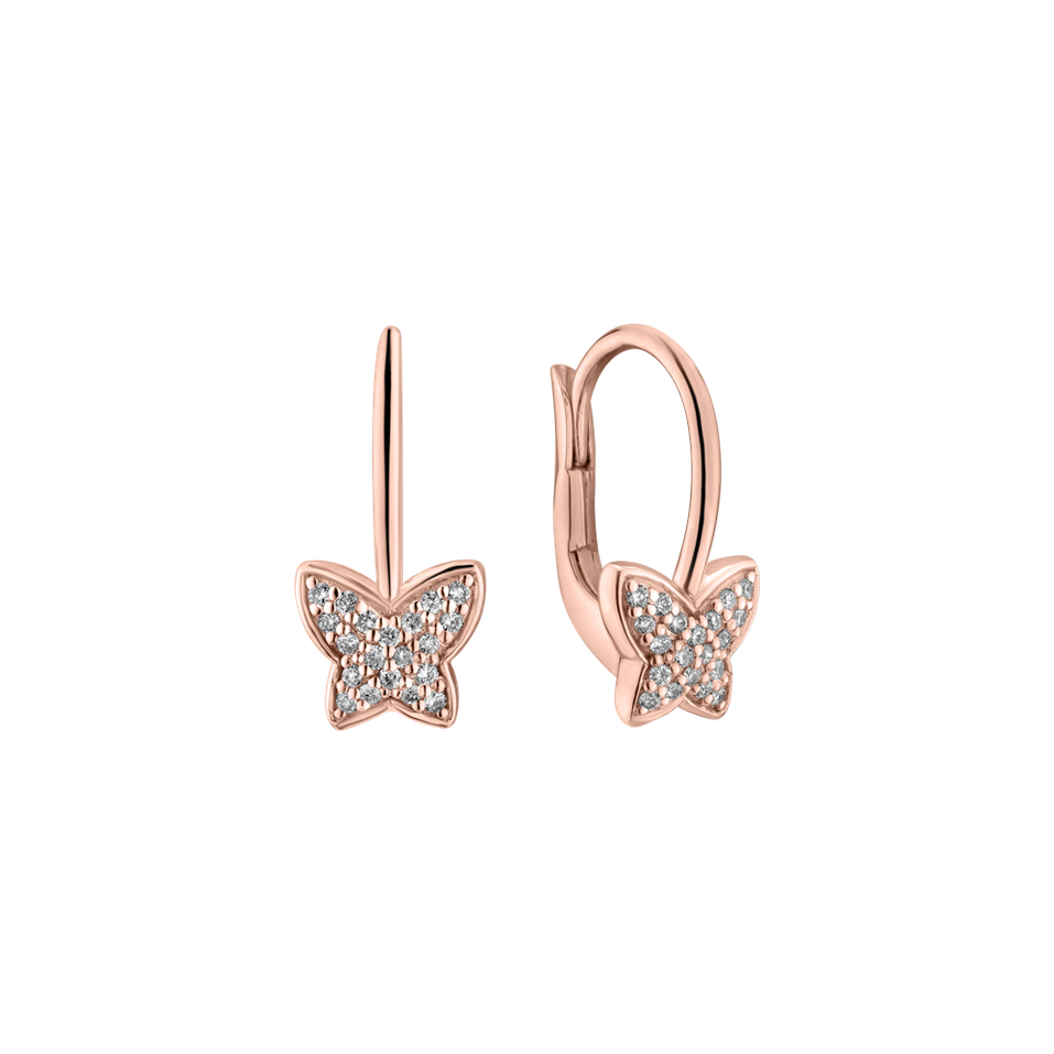 Náušnice s diamanty Sparkle Butterfly
