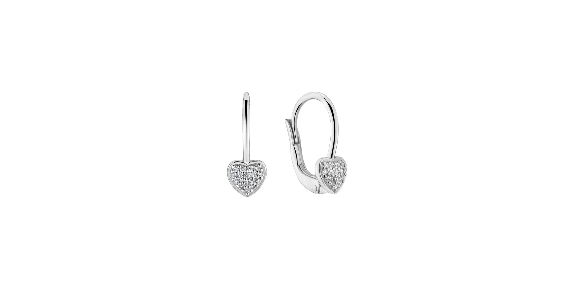 Náušnice s diamanty Sparkle Heart