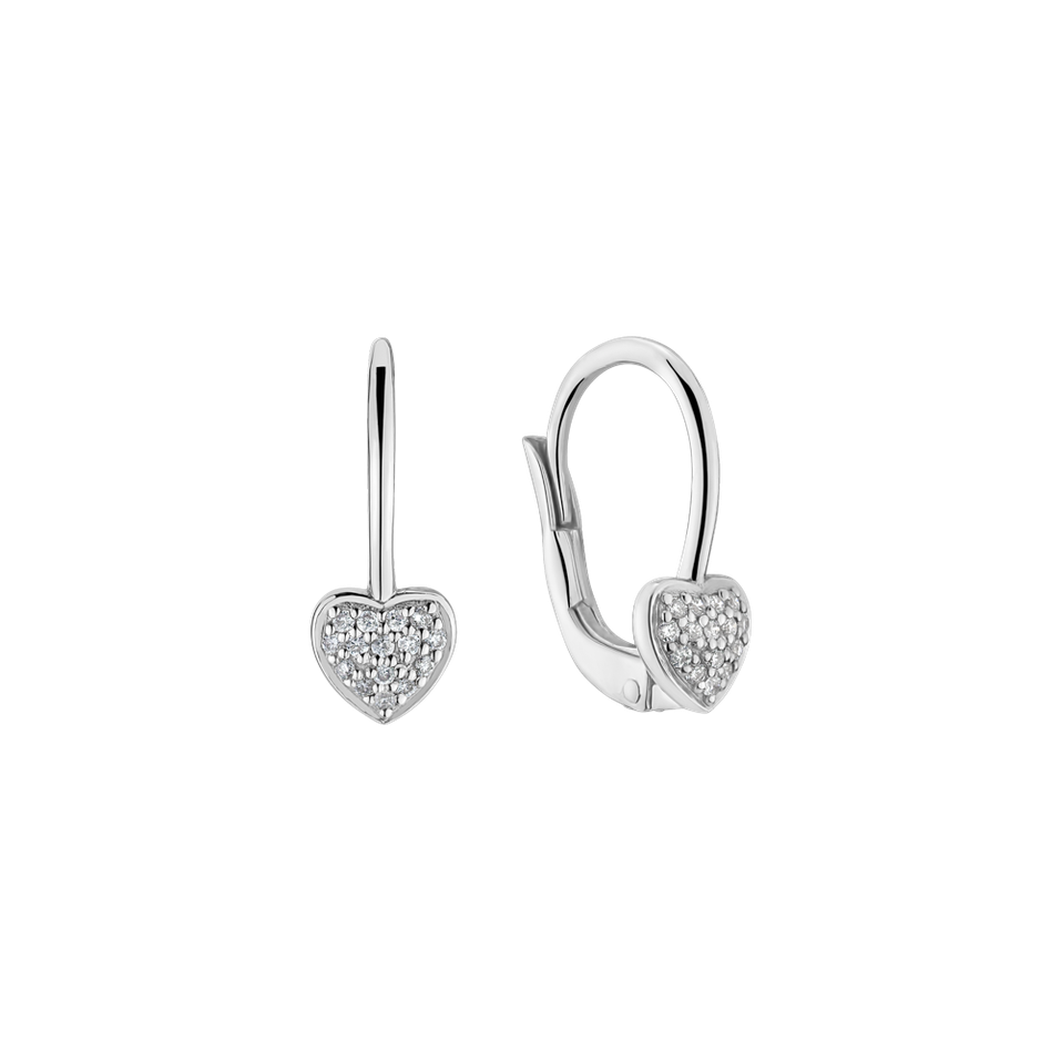 Náušnice s diamanty Sparkle Heart