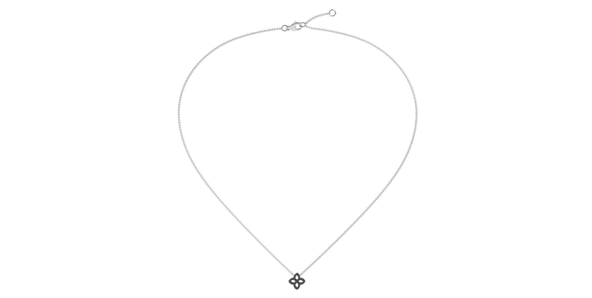 Náhrdelník s černými a bílými diamanty Glamorous Petals