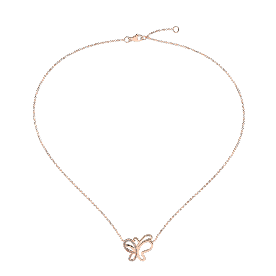 Náhrdelník s diamanty Butterfly