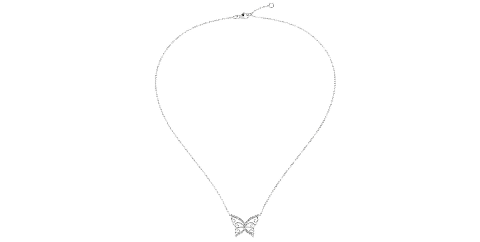 Náhrdelník s diamanty Butterfly