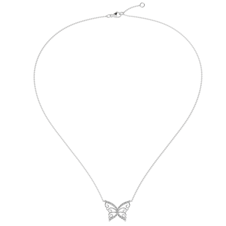 Náhrdelník s diamanty Butterfly