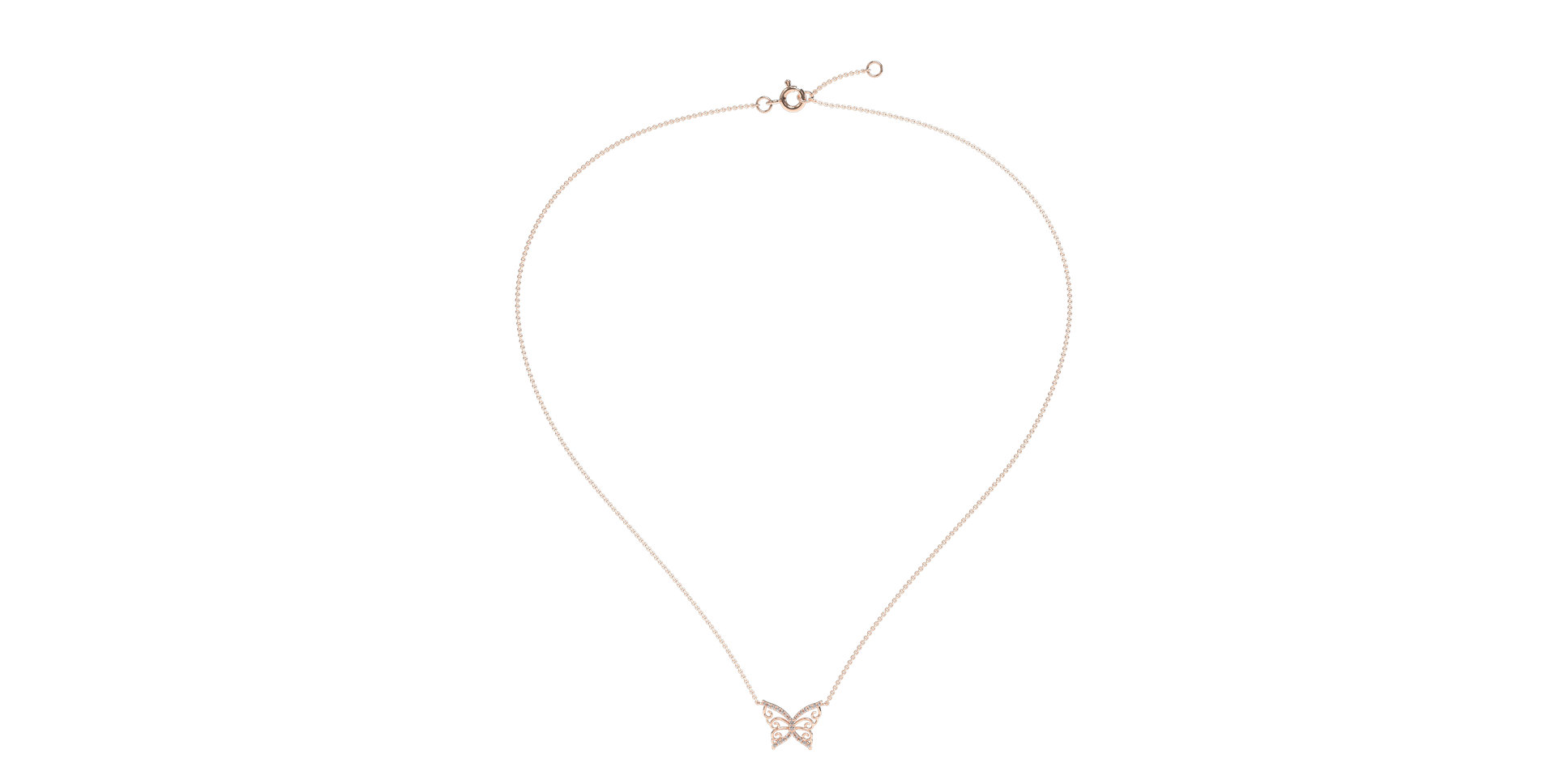 Náhrdelník s diamanty Shiny Butterfly