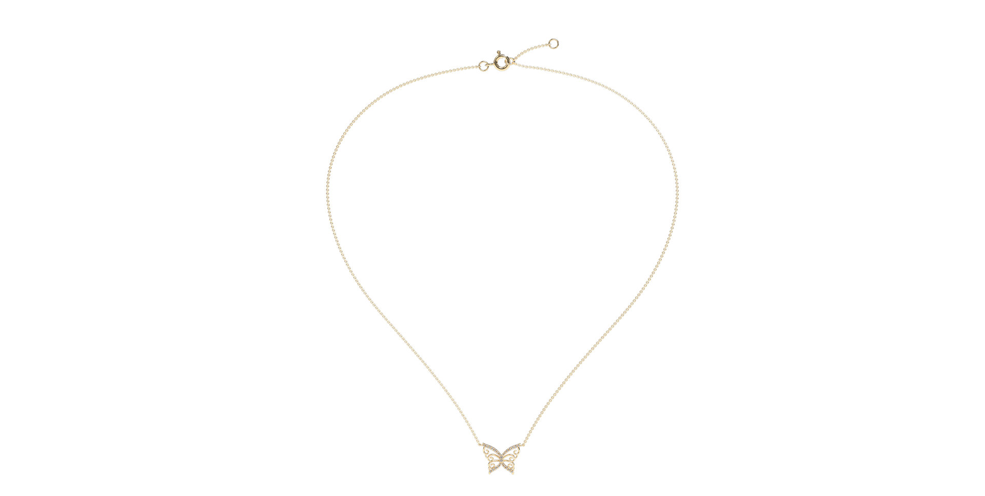 Náhrdelník s diamanty Shiny Butterfly