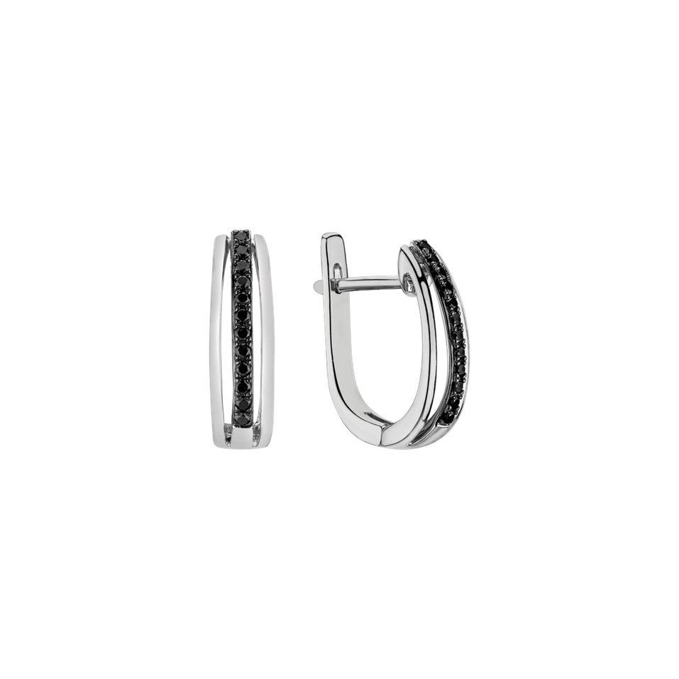 Náušnice s černými diamanty Night Sky