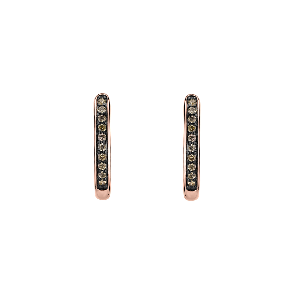 Náušnice s hnědými diamanty Midnight Loop