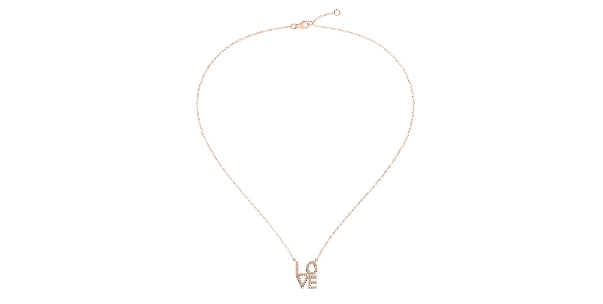 Náhrdelník s diamanty Love