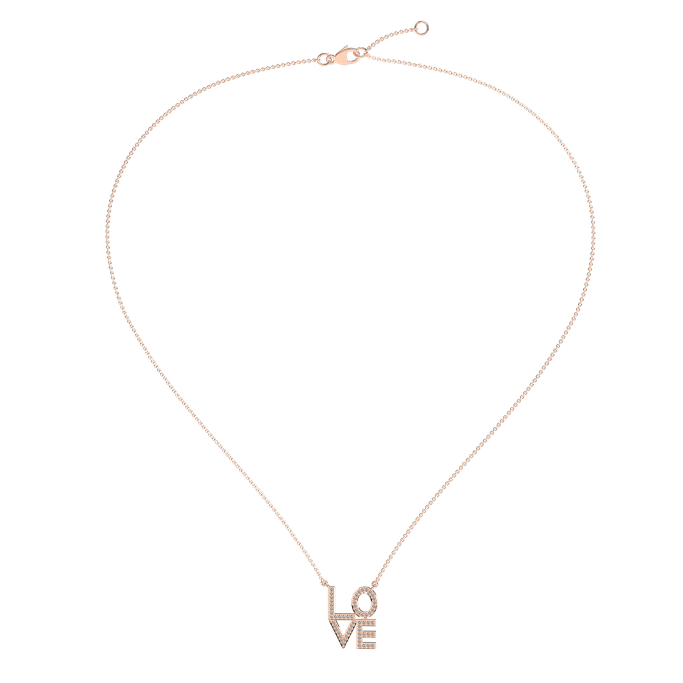 Náhrdelník s diamanty Love