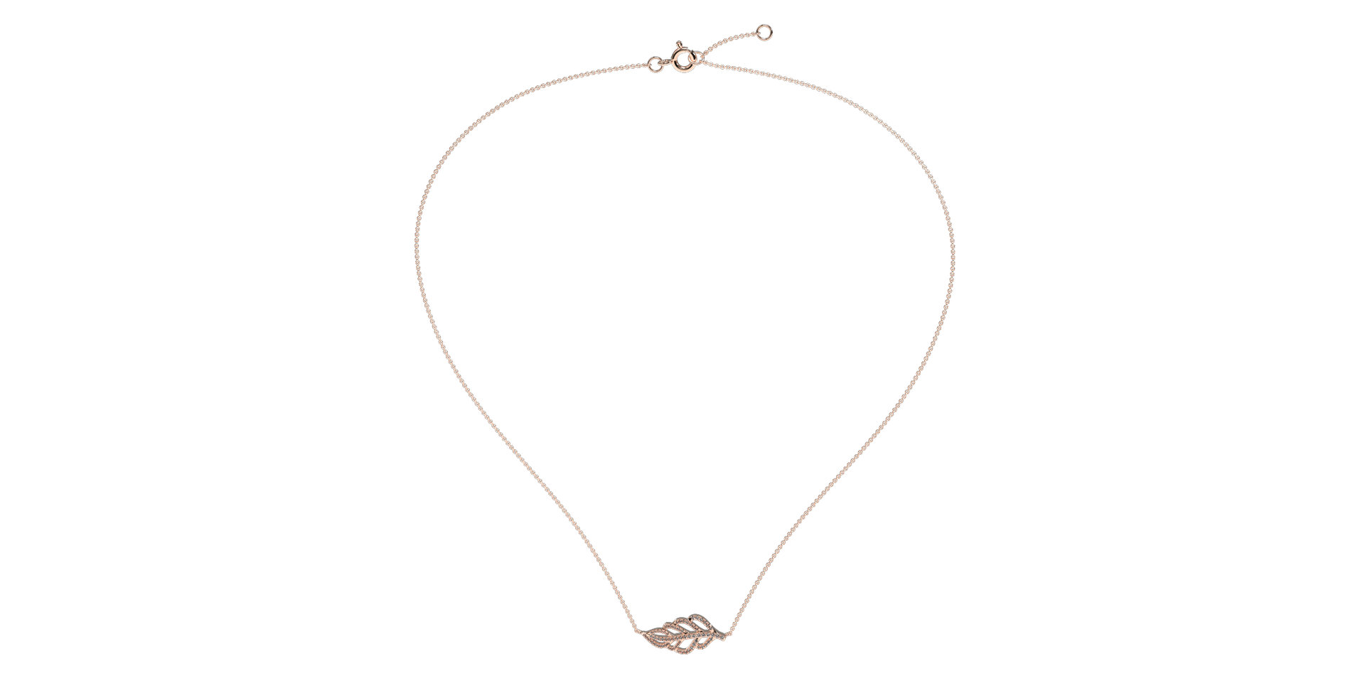 Náhrdelník s diamanty Diamond Leaf