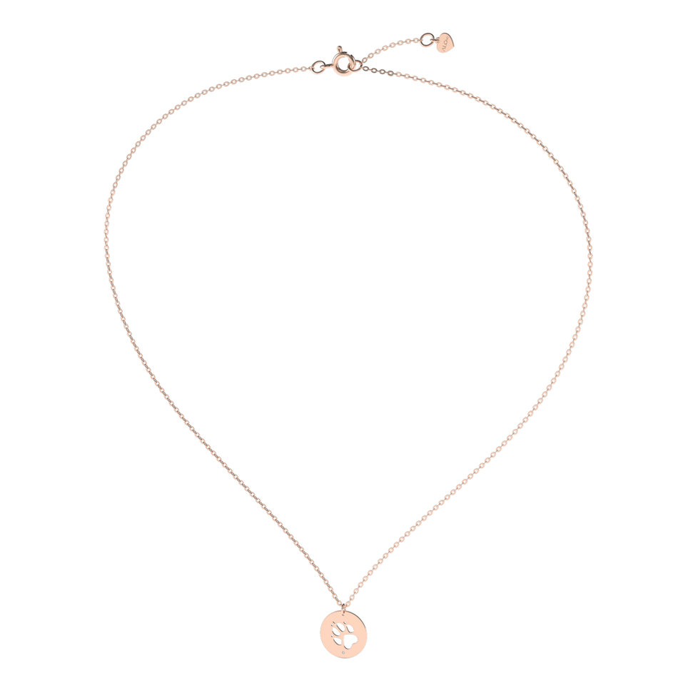 Náhrdelník s diamantem Dog Paw