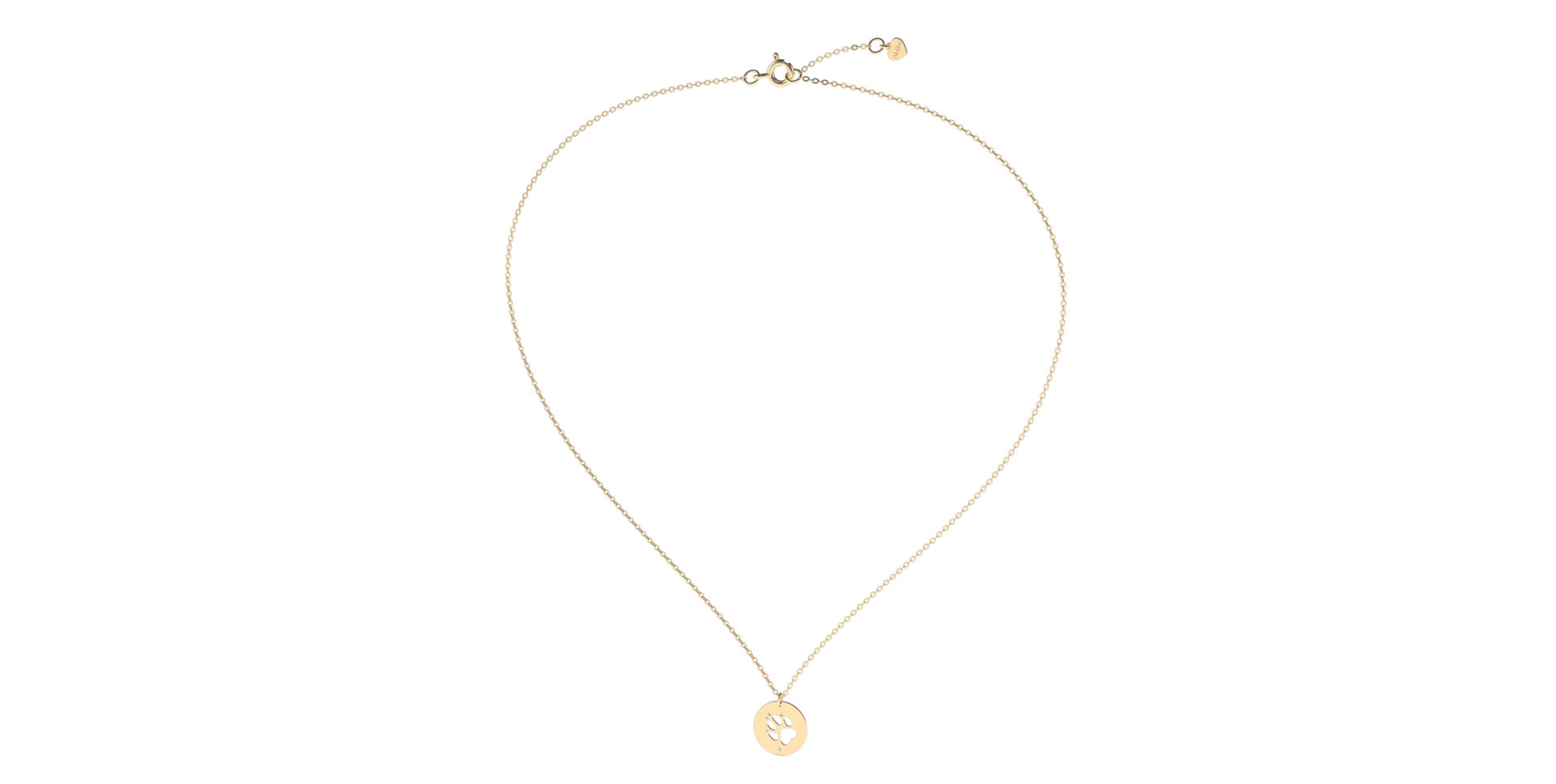 Náhrdelník s diamantem Dog Paw