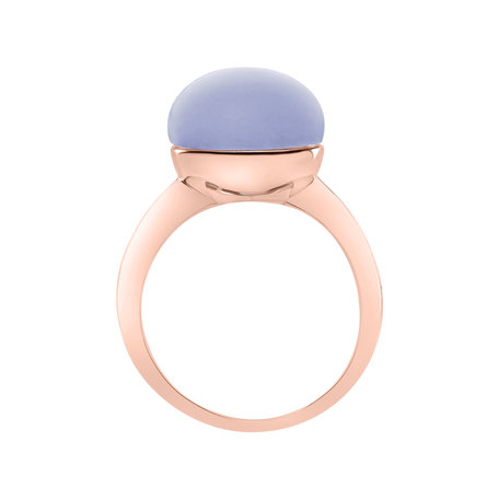 Prsten s chalcedonem blue Round Bonbon