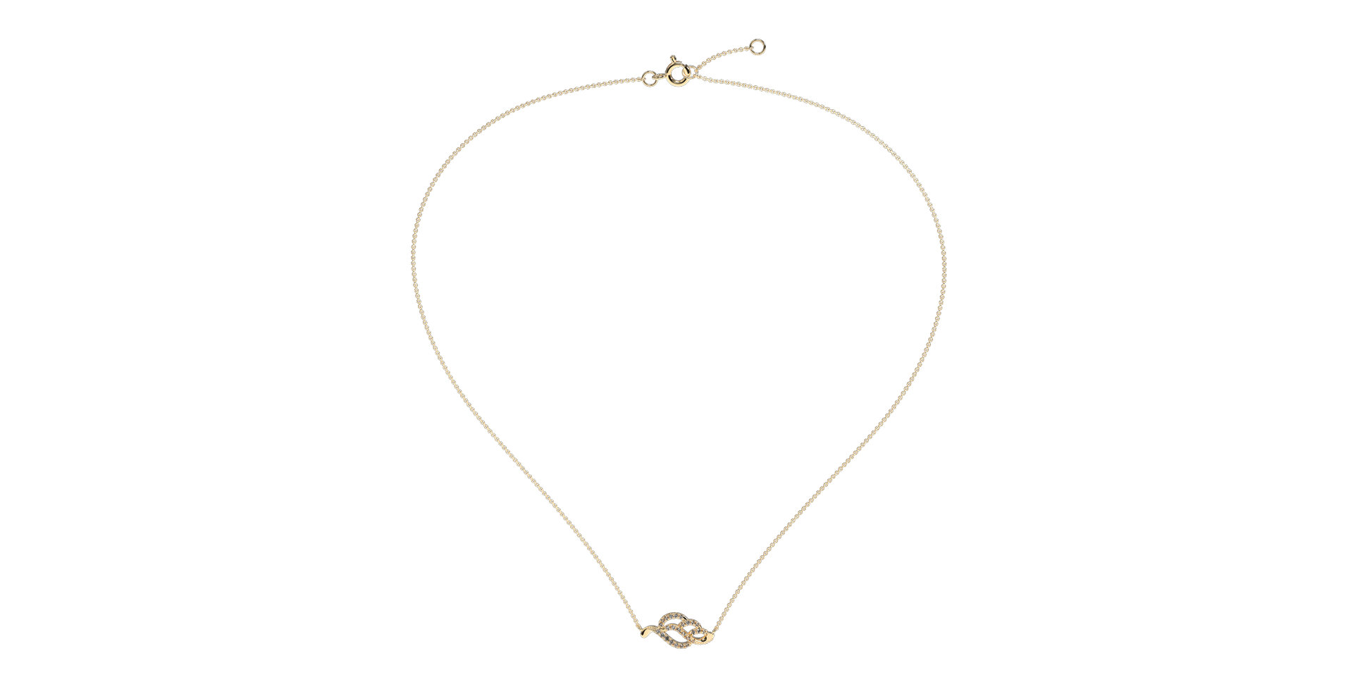 Náhrdelník s diamanty Sparkling Leaf